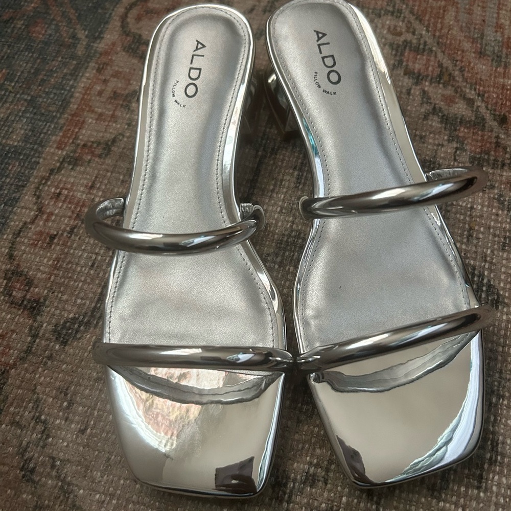 Aldo Metallic‎ Silver Women's Sandals